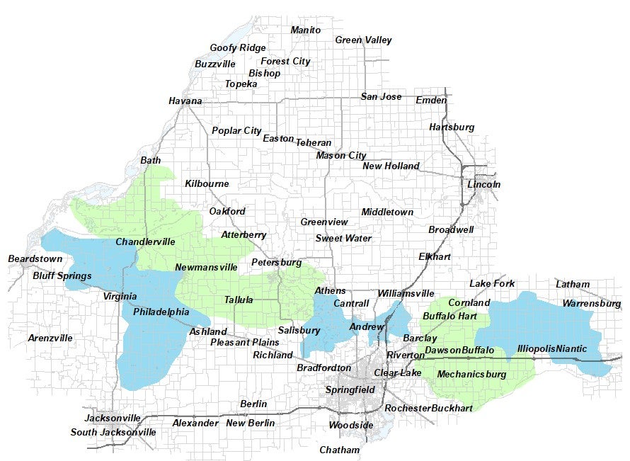 Map of scheduled services